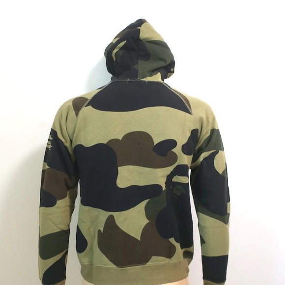 A Bathing Ape Camo Full Zip Hoodie Sweatshirt Green Size Small - Picture 5 of 9